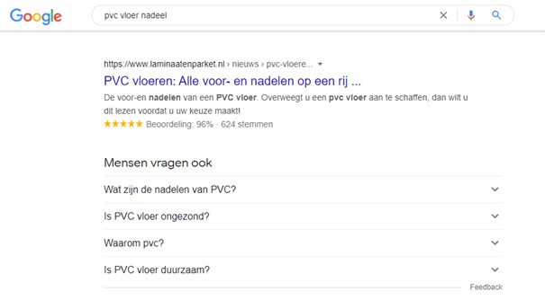 Mensen vragen ook in Google